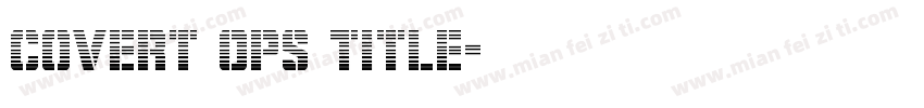 Covert Ops Title字体转换